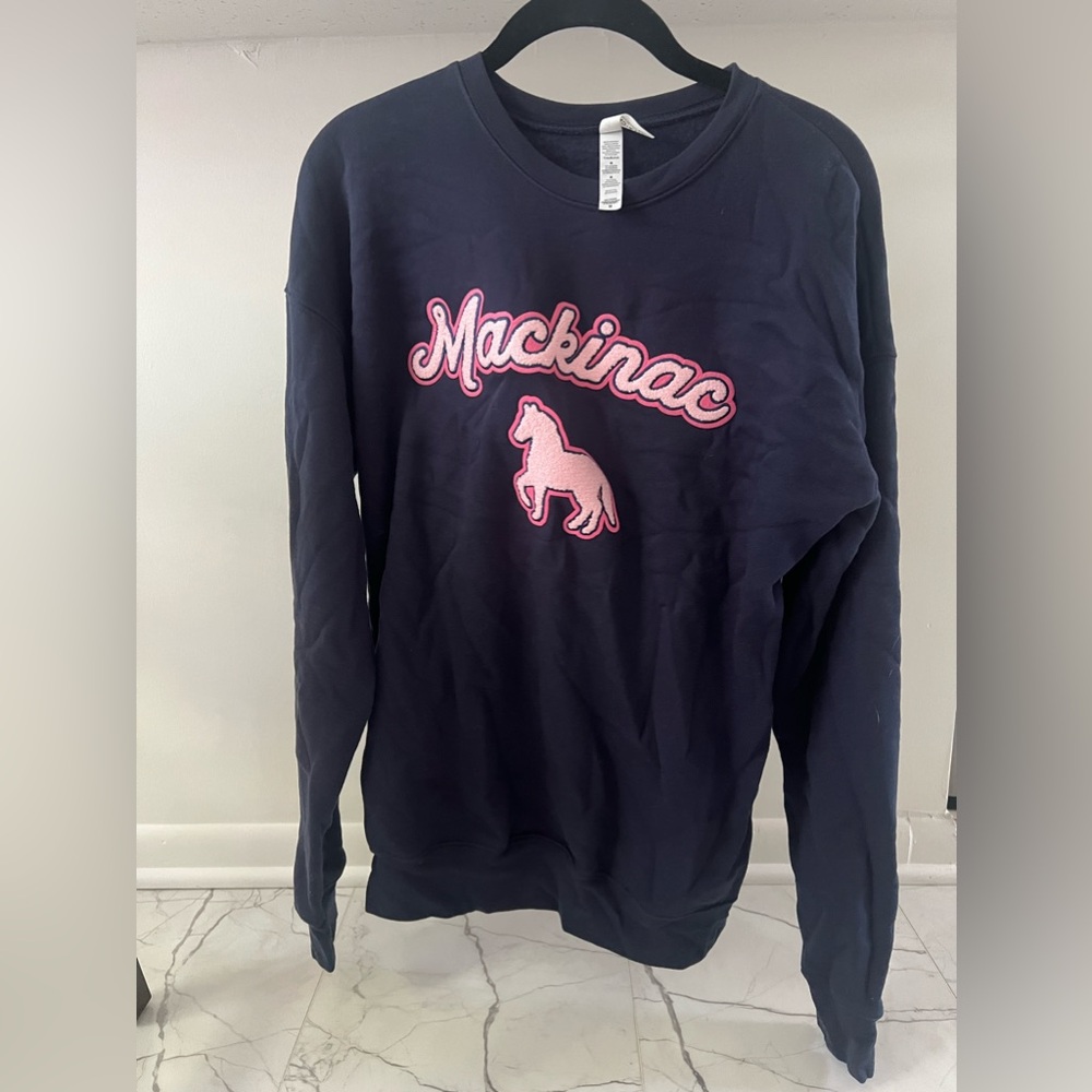 EUC Mackinac Island pink pony sweatshirt